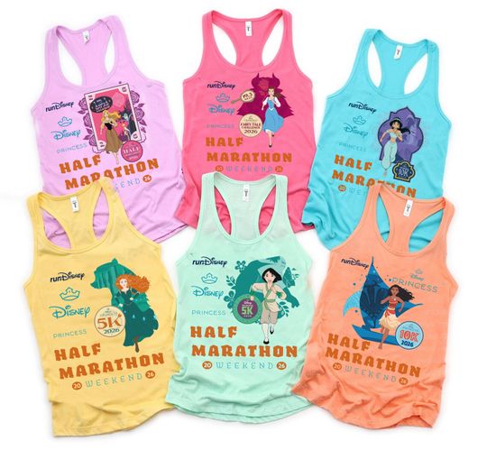 Discover Disney Princess Half Marathon Weekend 2026 Tank Top, Rundisney Princess 5K 10K 13.1 Runner Tank, Walt Disney World Every Mile Is Magic Shirt