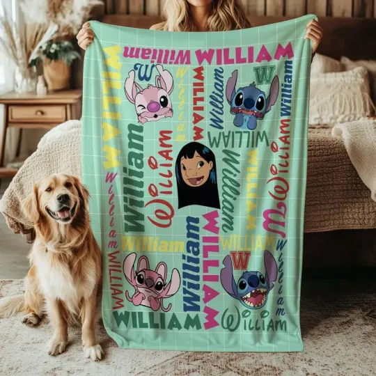 Discover Lilo And Stitch Blanket, Angel Stitch Throw Blanket, Custom Fleece Blanket