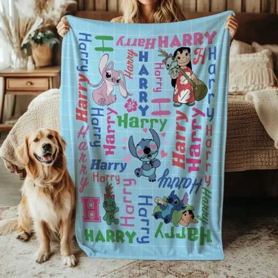 Discover Lilo And Stitch Blanket, Angel Scrump Blanket, Custom Stitch Fleece Blanket
