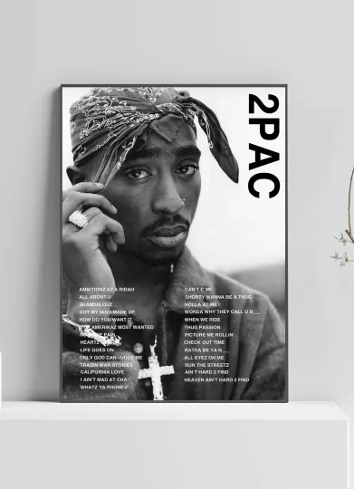 Discover 2Pac All Eyez On Me Album Poster - Premium Matte Vertical Music Artwork and Tracklist