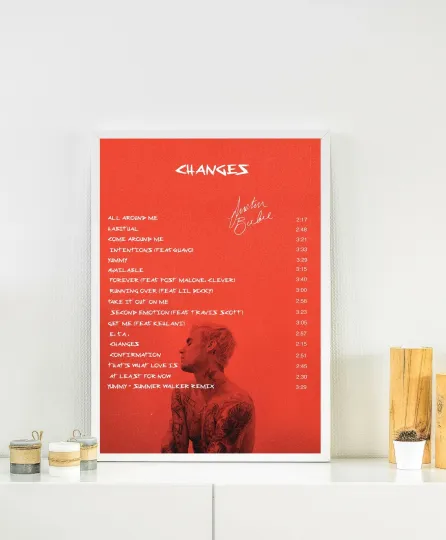 Justin Bieber Changes Album Poster with Artwork and Signature