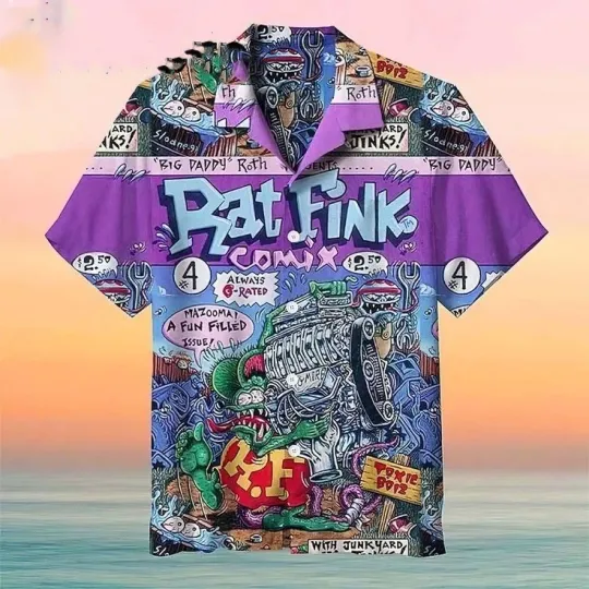 Discover Rat Fink Rattail Hot Rod Hawaiian Shirt
