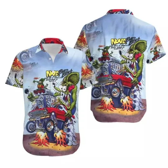 Discover Rat Fink Rattail Hot Rod Hawaiian Shirt Short Sleeves Shirt