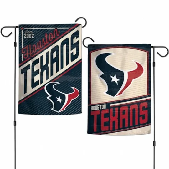 Houston Texans  football Garden Flag Two-Sided Retro 12.5" x 18"