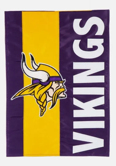 Minnesota Vikings Embossed Suede Garden Flag 12.5x18” football By Evergreen Football