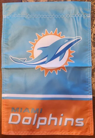 Miami Dolphins 12 X 18 Inches Double Sided football Football Garden Flag