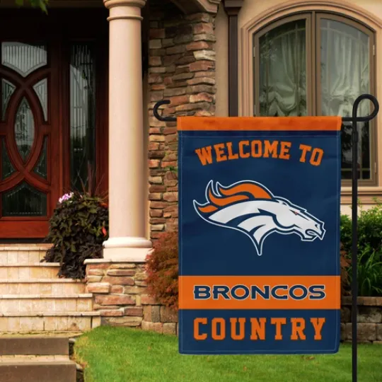 Denver Broncos Welcome Garden Flag 12x18" Double Sided Football Banner