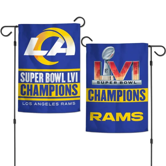 Super Bowl 56 LVI Champions Los Angeles Rams 12.5x18 Double Sided Garden Flag
