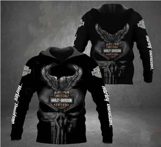 Discover New Haarleyy Davidson Skull Hoodie 3D All Over Prints Size S-5XL Top Gift