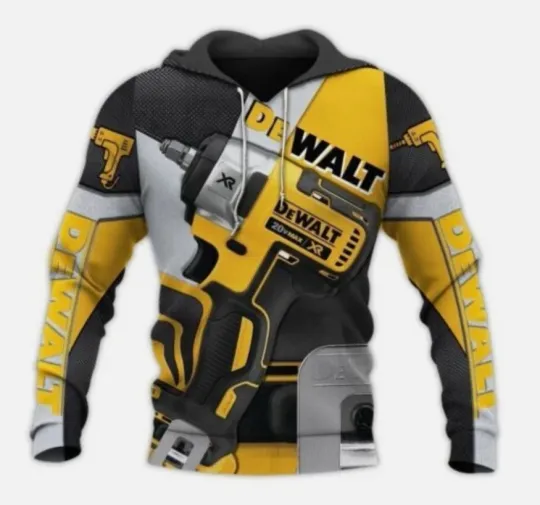 Discover Beautiful DeWalt Drill machine Hoodie 3D All Over Prints Size S-5XL Top Gift's