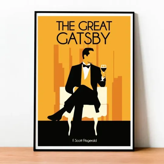 Discover The Great Gatsby Poster - Classic Literature Wall Art - F Scott Fitzgerald Vertical Poster