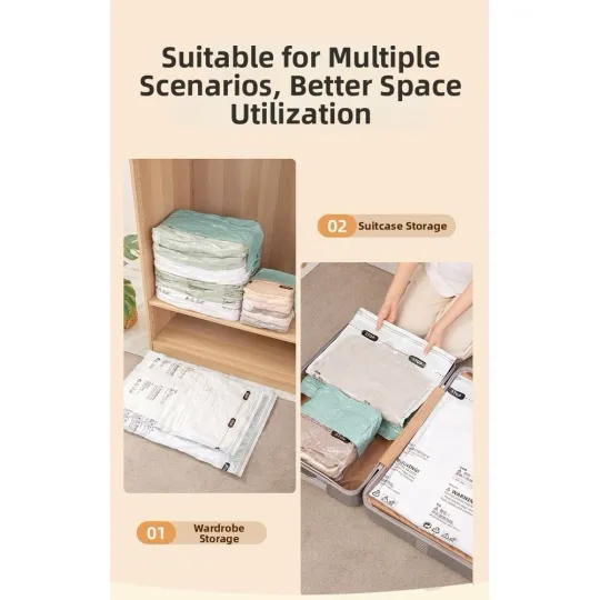 Discover Compression Storage Bags Vacuum Seal for Clothes Bedding Space Saving Bags