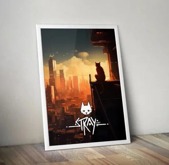 Discover Stray Artwork Vertical Poster for Gaming Home Decor