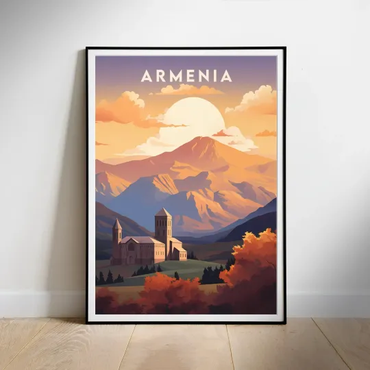 Discover Armenia Travel Poster Wall Art Premium Matte Vertical Poster