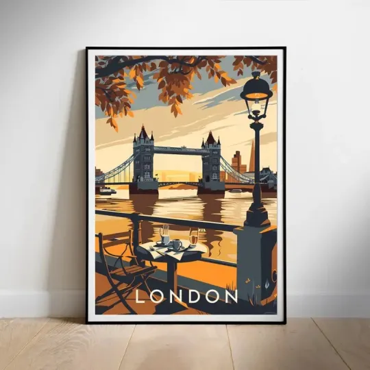 Discover London Retro Travel Poster - Premium Matte Vertical Poster