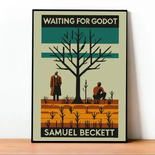 Discover Waiting for Godot Samuel Beckett Poster | Absurdist Theater Vertical Poster