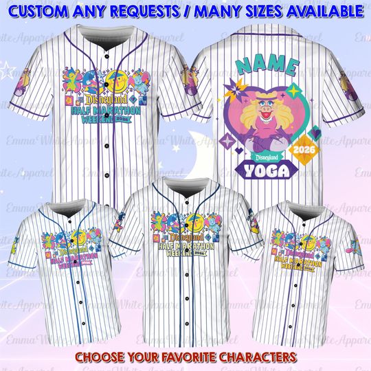Discover Disneyland Marathon Weekend 2026 Baseball Jersey, Disney Character Running Shirt, Piggy Joy Mickey Stitch Dumbo Shirt, Run Disney Gift Shirt