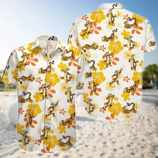 Discover Winnie The Pooh Tigger Hawaiian Shirt Button Down Shirt