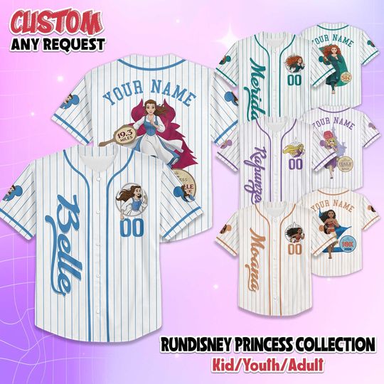 Discover Personalized RunDisney Princess Baseball Jersey, RunDisney 2026 Half Marathon Shirt, Disneyland Trip Jersey, Disney Vacation Trip