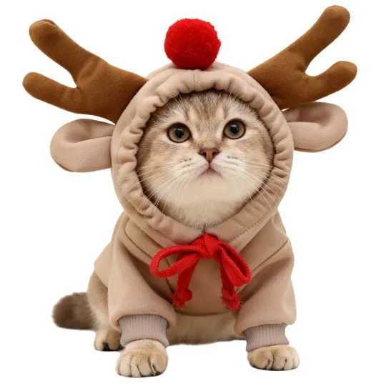 Discover Christmas Dog Costume Adorable Festive 3D Reindeer Ears Clothes Moose