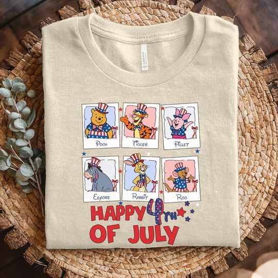 Discover Happy 4th Of July Shirt, Winnie The Pooh Shirt, Pooh Bear USA Shirt, 4th Of July Disney Shirt, Disney America Shirt, Disney Group D2GR10