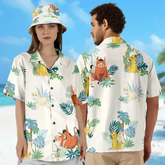 Discover Lion King Hawaiian Button Down Shirt