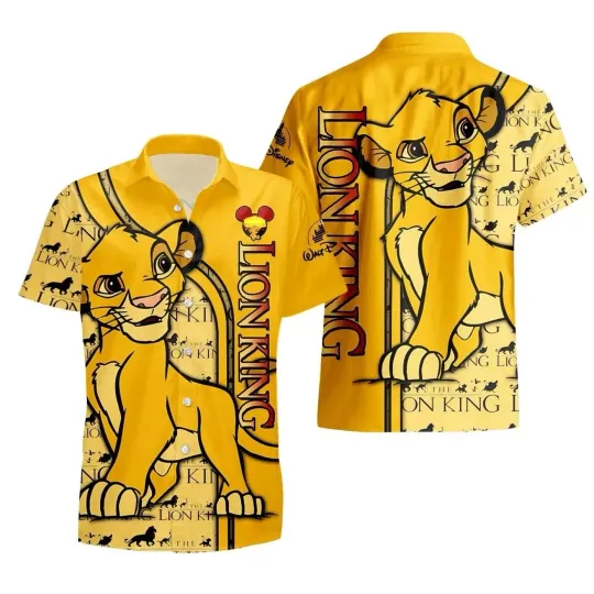 Discover Lion King Hawaiian Button Down Shirt
