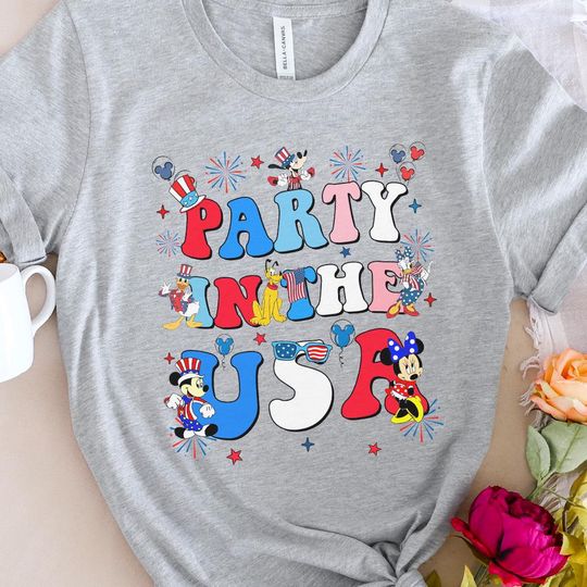 Discover Disney Party in The USA Shirt, Disney Fourth of July, Mickey and Friends 4th of July shirt, Independence Day shirt, Disney Patriotic C1FZ02
