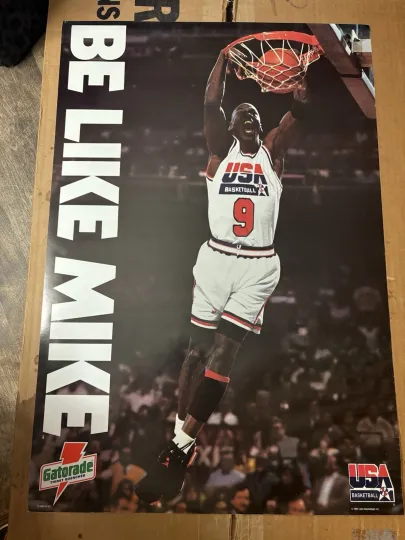 Discover Michael Jordan 1992 Poster, Be Like Mike, Gatorade USA Basketball,  Vertical Poster