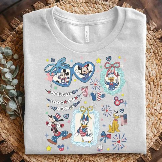 Discover Bow Mickey And Friends Disney Castle Happy 4th of July Shirts, Disney Independence Day Tee, Disney Patriotic, American Freedom C1F401