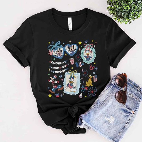 Discover Bow Mickey And Friends Disney Castle Happy 4th of July Shirts, Disney Independence Day Tee, Disney Patriotic, American Freedom C1F401