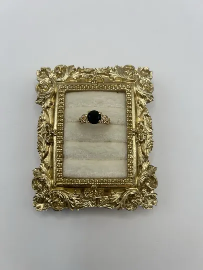 Discover Gold Tone Black Rhinestone Ring Size 6 Elegant Cocktail Statement Jewelry Fun