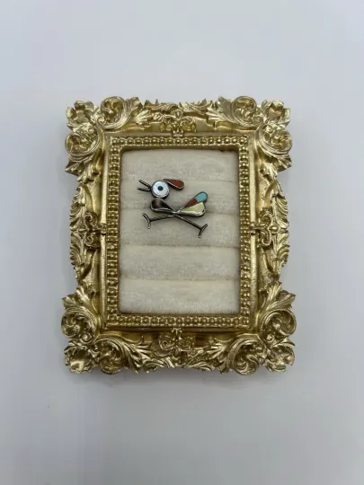 Discover VINTAGE ZUNI PIN Bird STERLING SILVER ROADRUNNER ARTISAN STONE INLAID FIGURAL