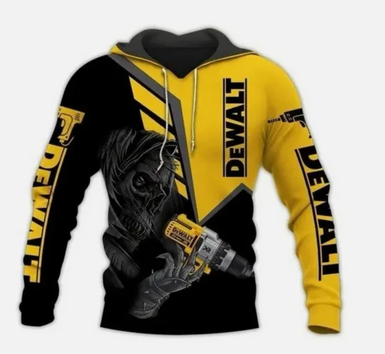 Discover New Dewalt Skull Yellow Hoodie 3D All Over Prints Xmast, New Year Size S-5XL