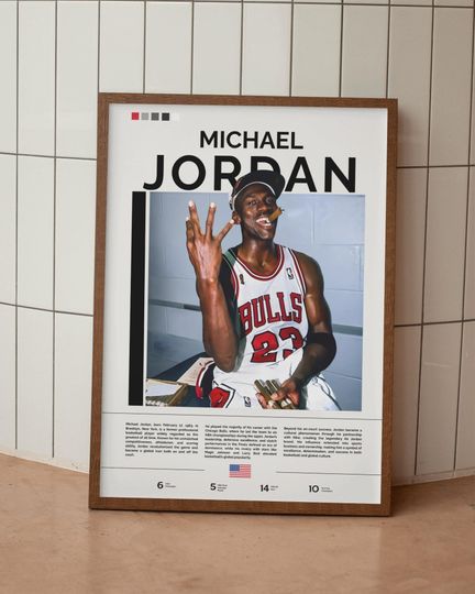 Michael Jordan Chicago Bulls Poster, NBA Wall Art, Basketball Print, Sports Room Decor