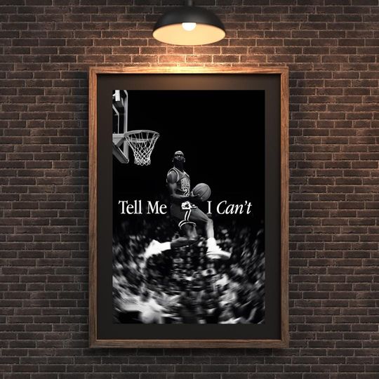 Discover Michael Jordan Dunk Poster, Motivational Quote, Air Jordan Wall Art, Basketball Poster