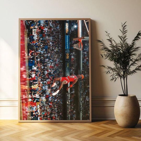 Discover 01-1988 Bulls MJ Dunk from the Free Throw Line Poster