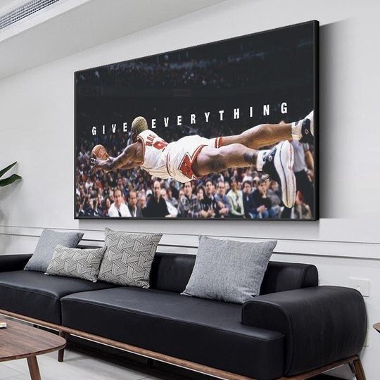 Discover NBA - Give Everything Dennis Rodman Motivational Quote Basketball Canvas Painting Wall Art House Decor