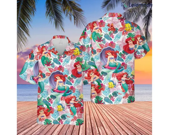 Discover Little Mermaid Movie Hawaiian Button Down Shirt
