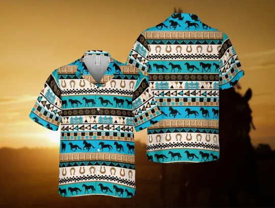 Discover Western Cowboy Hawaiian Shirt Button Down