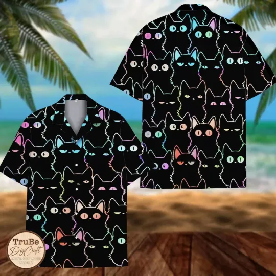 Discover Cat Hawaiian Shirt Button Down