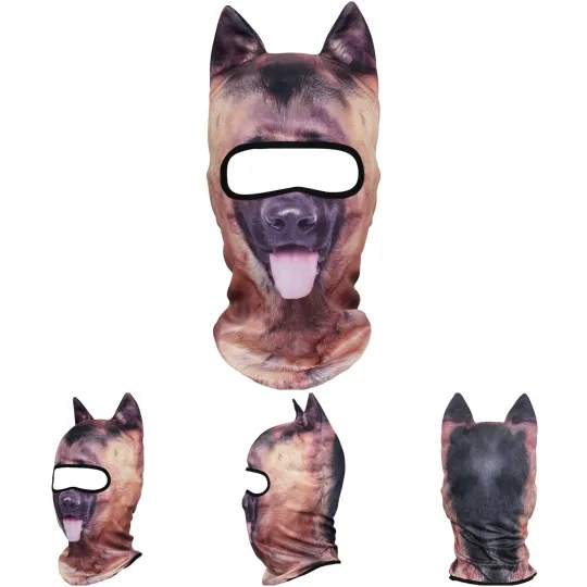 Discover 3D Stand-Ear Furry Animal Balaclava Face Mask with Soft Fur - XL