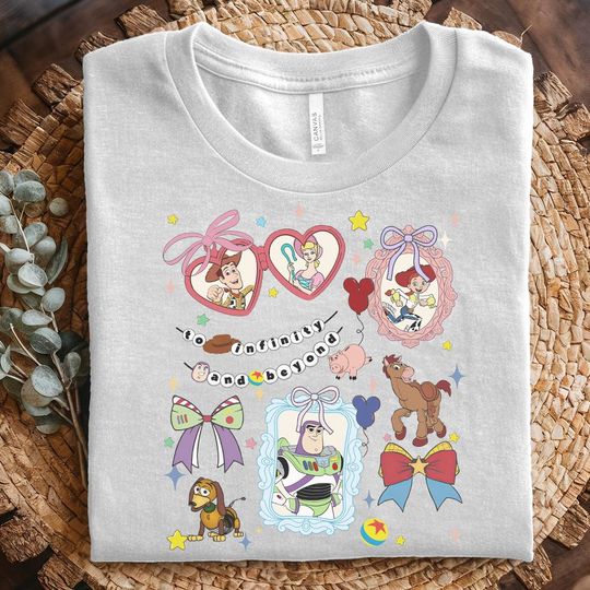 Discover Retro Bow Disney Toy Story shirt, To Infinity and Beyond, Toy Story Friends T-shirt