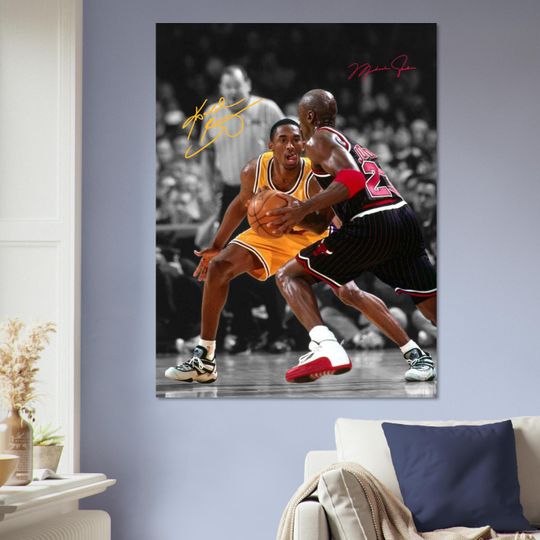 Discover Michael Jordan and Kobe Bryant Poster  NBA Legends Art Print  Basketball Wall Decor