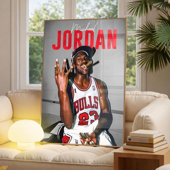 Michael Jordan Basketball Poster, Motivational Wall Art, Inspirational Athlete Artwork, Sports Decor