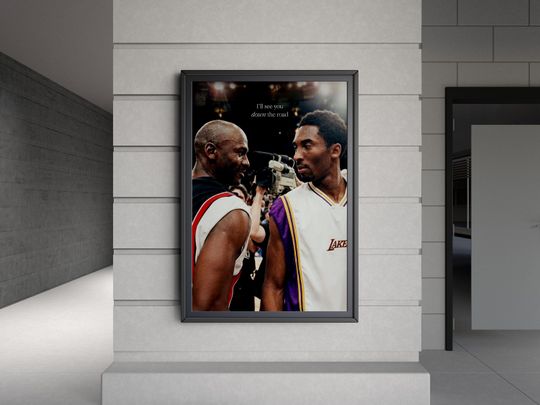 Discover Michael Jordan Kobe Bryant Digital Poster NBA Legends Wall Art Mamba Mentality Tribute Basketball Decor Gift for Him