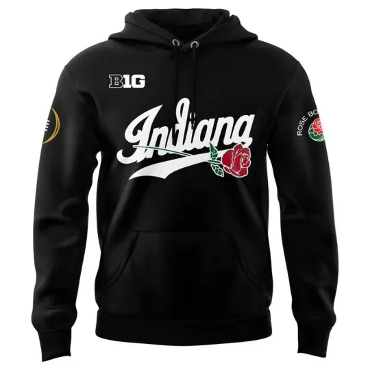 Discover Indiana Hoosiers Rose Game Hoodie - Black - IU Sweatshirt Fan Gift