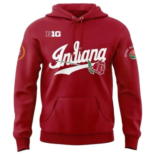 Indiana Hoosiers Rose Bowl Game Hoodie - Red - IU Sweatshirt Fan Gift