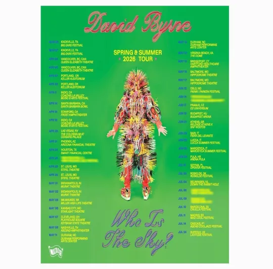David Byrne Tour 2026 Poster