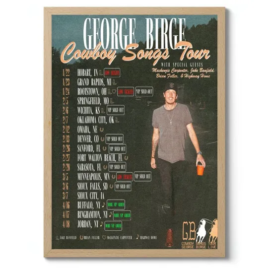 Discover George Birge Cowboy Songs Tour 2026 Poster